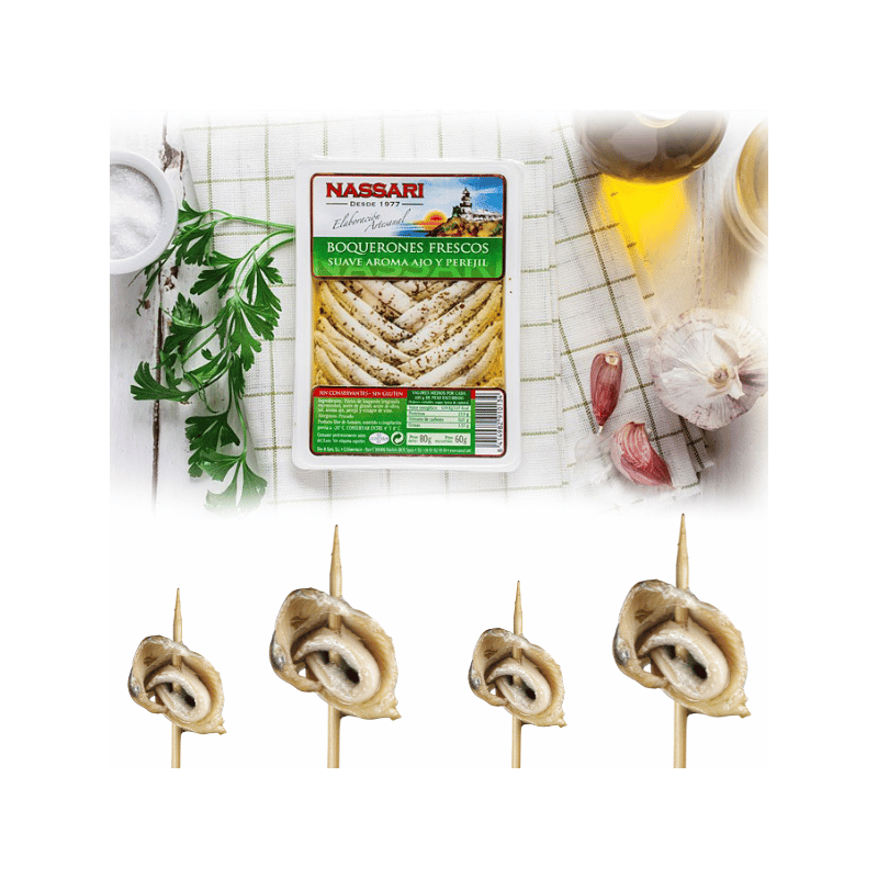 BOQUERONES O SMAKU CZOSNKU NASSARI 80GR