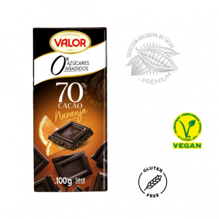 CIEMNA CZEKOLADA Z POMAR. 100 GR VALOR BEZ CUKRU