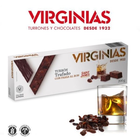 TURRON truflowy z rodzynkami i rumem 200 GR VIRGINIAS 